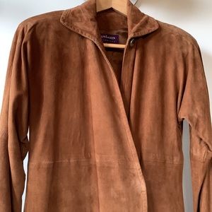 Ralph Lauren Collection brown suede wrap dress